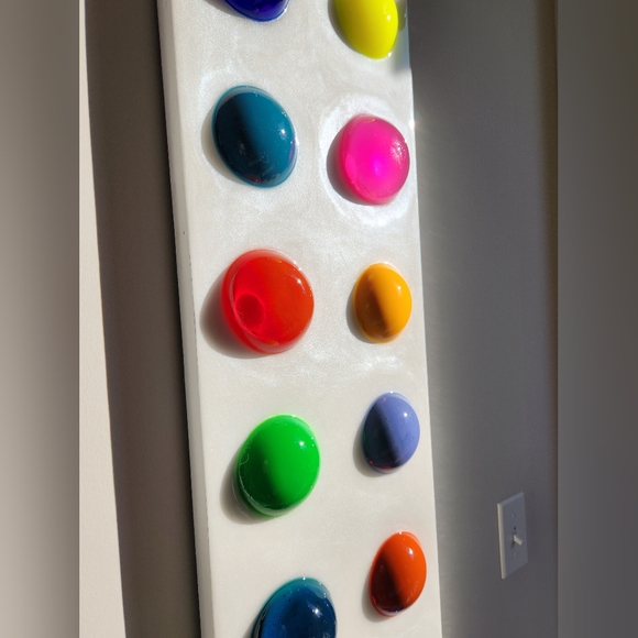 SOLD - Resin Art Bright Bold Energetic 1 of A Kind Artwork - Picture 14 of 16